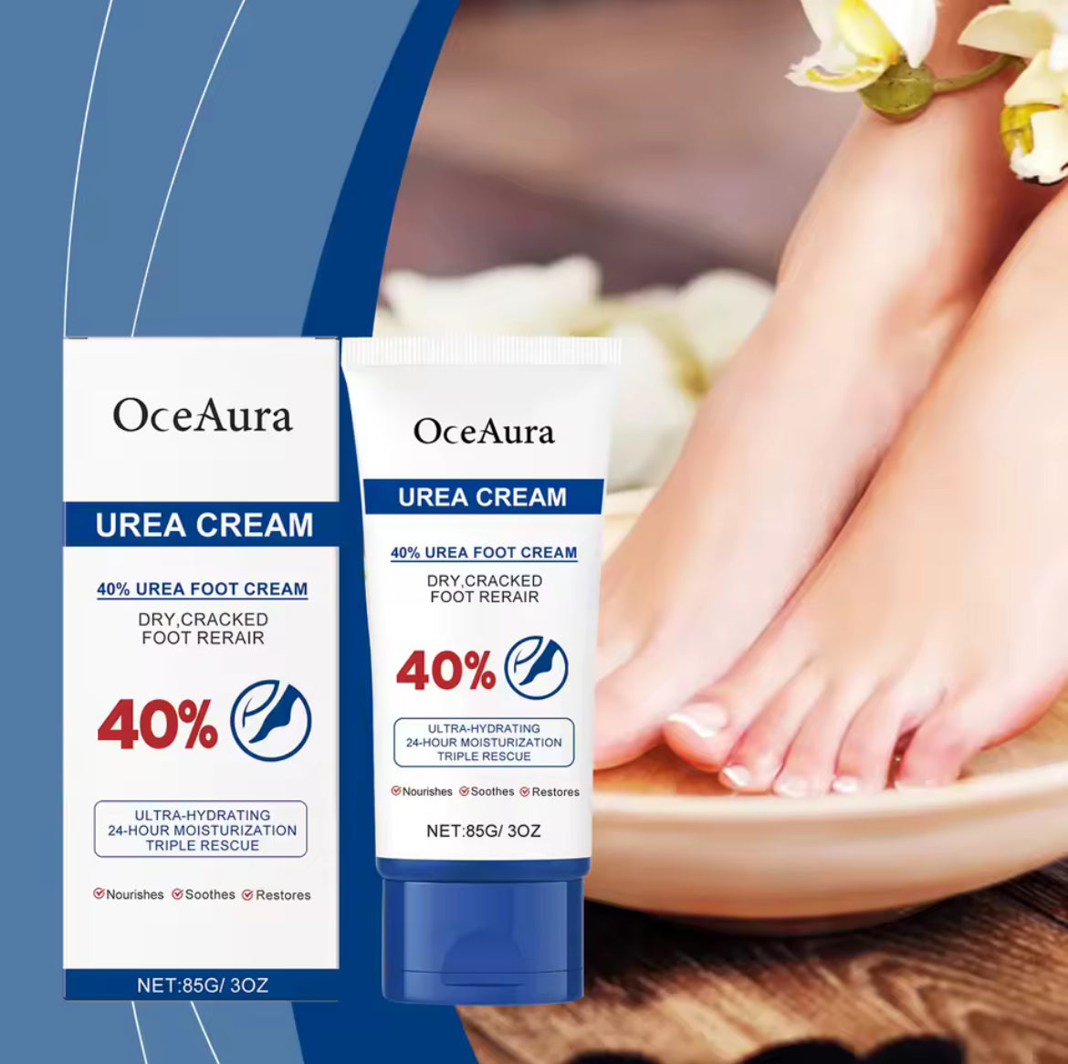 Crème gommage pour pieds OcAura